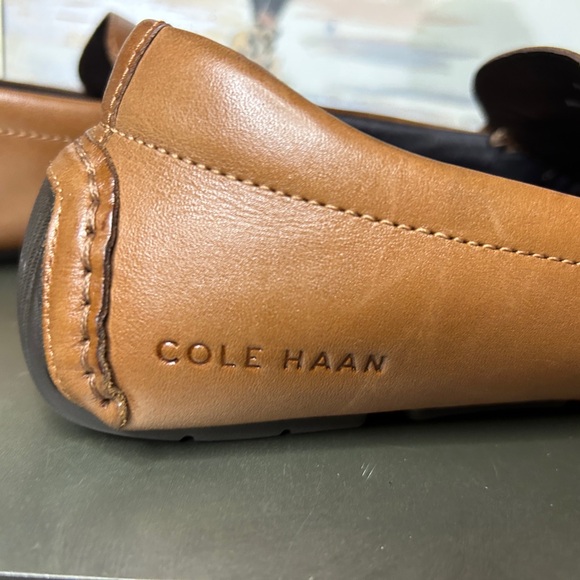 Like New! COLE HAAN Grand Laser Penny Driver Loafers 8.5W Browm Leather - Picture 2 of 7